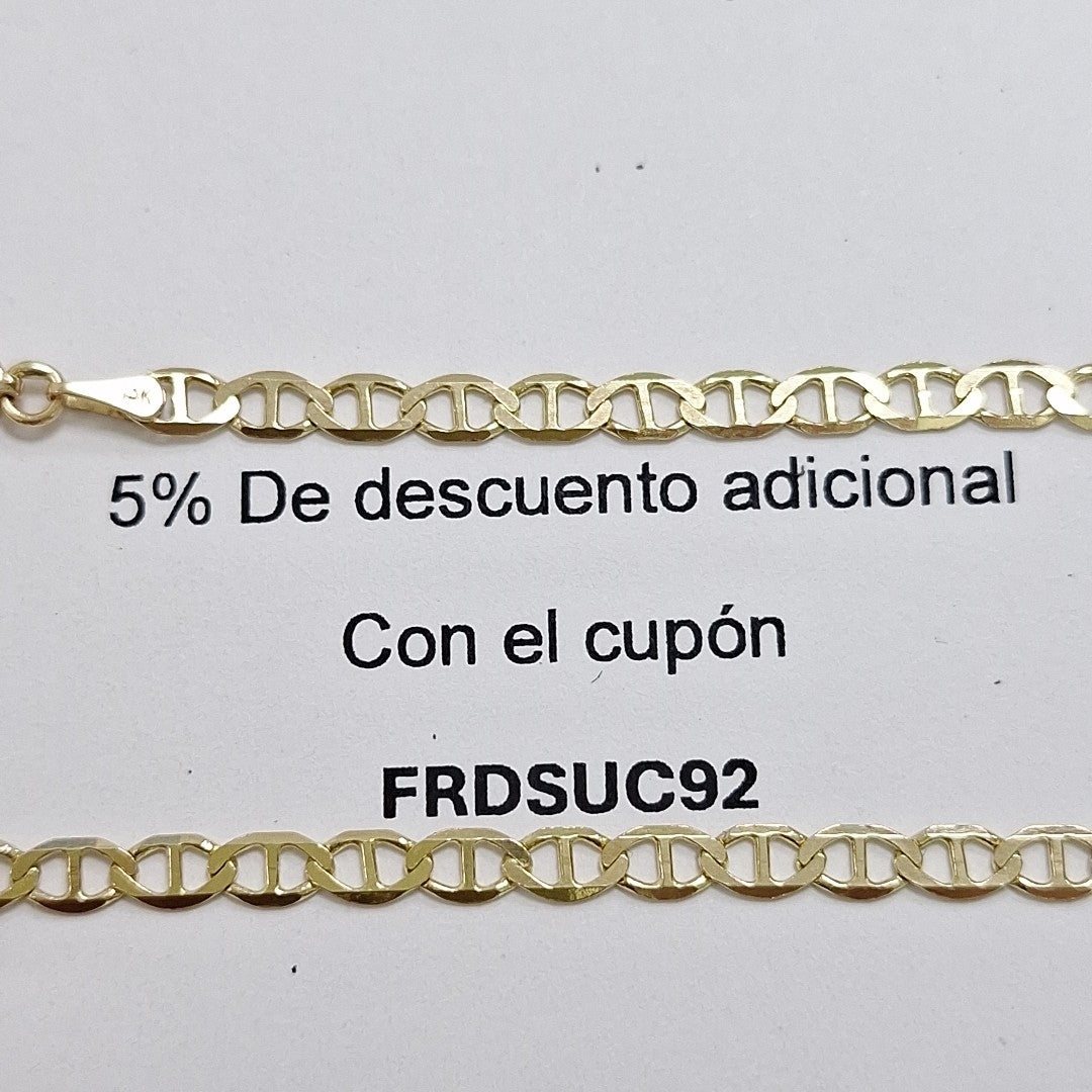 PULSERAS TEJIDO MARINERA ORO 14K 18 CM 2.9 GR (NUEVO)