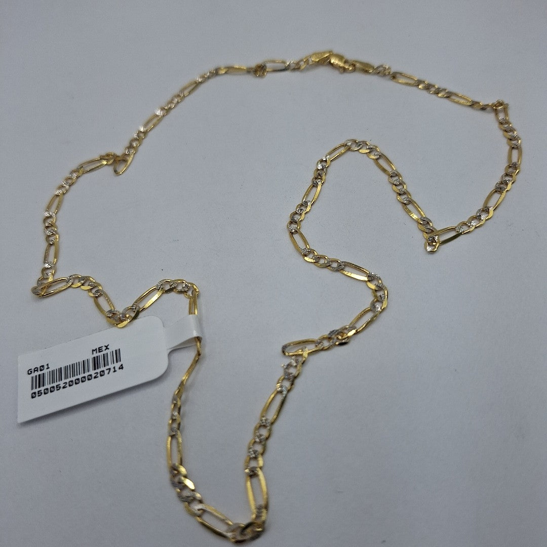 CADENAS TEJIDO 3X1 DIAMANTADO ORO 10K 50 CM 5.6 GR (NUEVO)