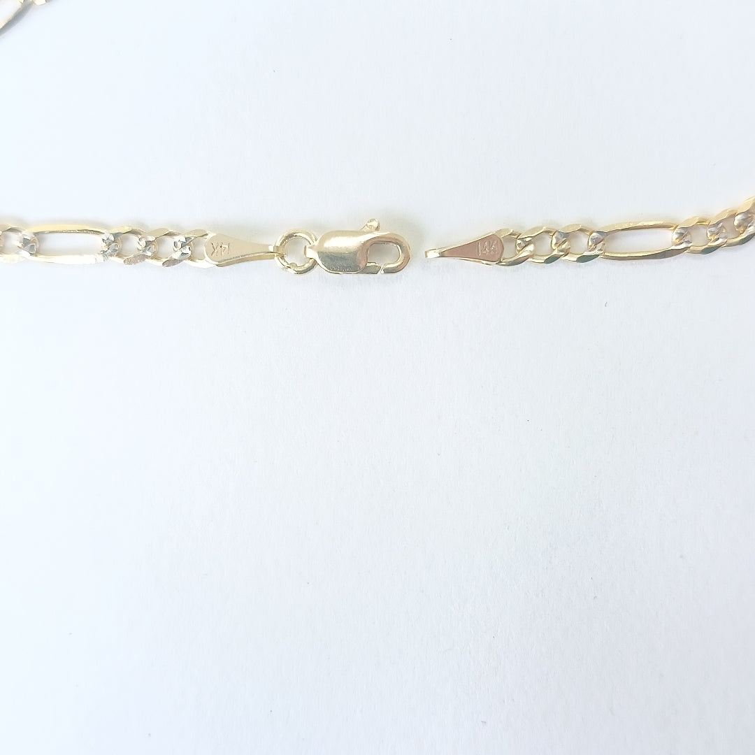 PULSERAS 3X1 DIAMANTADA ORO 14K 18 CM 3 GR (NUEVO)