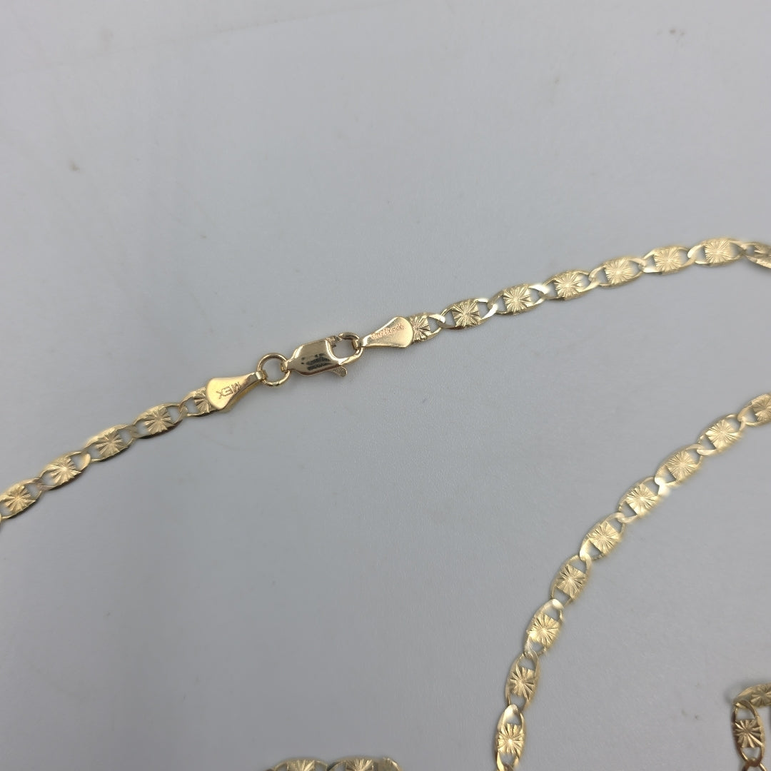 CADENAS TEJIDO GUCHI ORO 14K 55 CM 6.9 GR (NUEVO)