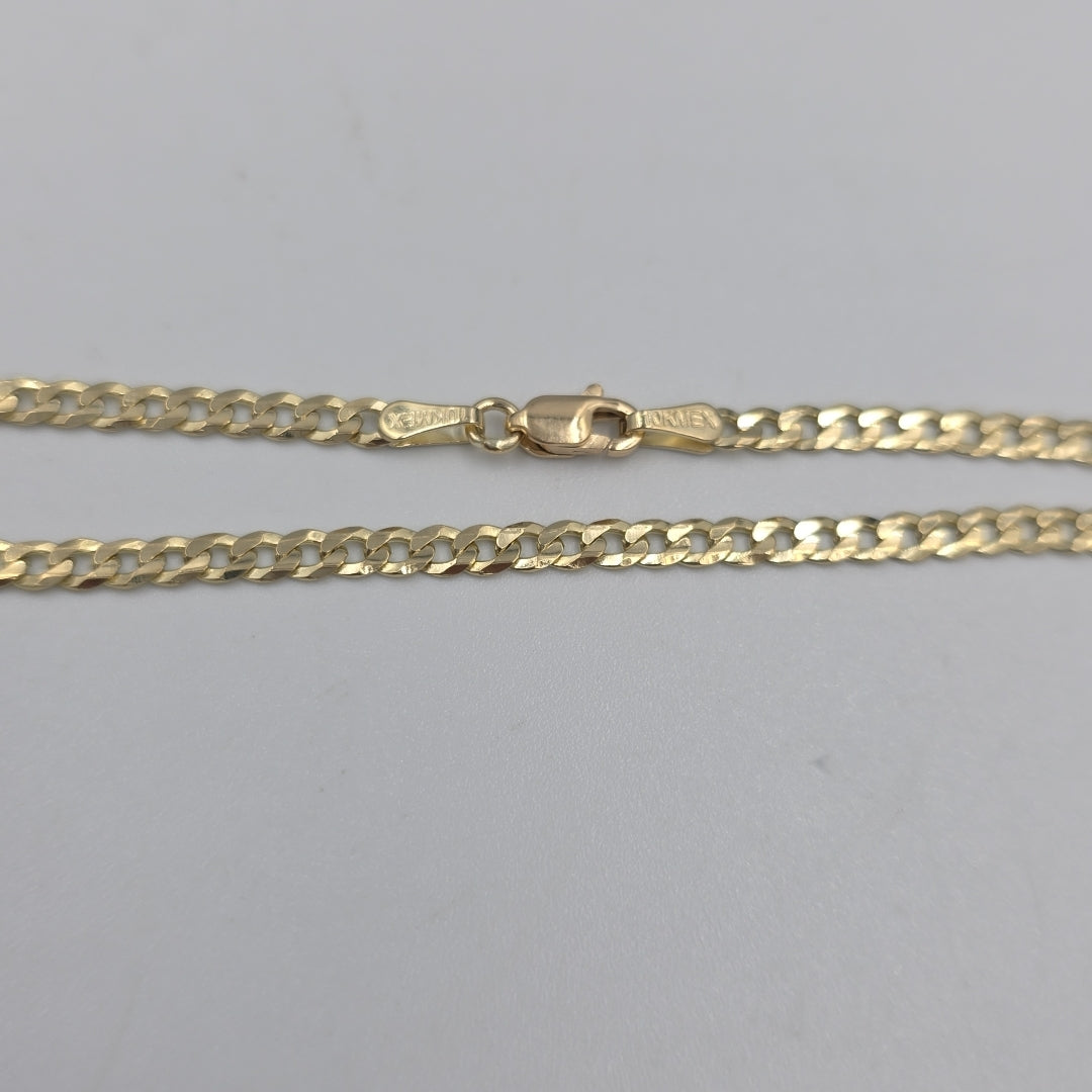 CADENAS TEJIDO BARBADA ORO 10K 60 CM 8.9 GR (NUEVO)