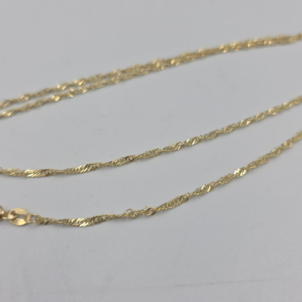 CADENAS TEJIDO MEDIO TZL ORO 14K 55 CM 3.1 GR (NUEVO)