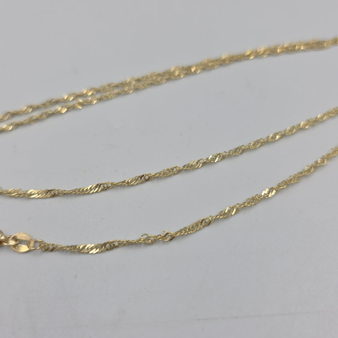 CADENAS TEJIDO MEDIO TZL ORO 14K 55 CM 3.1 GR (NUEVO)