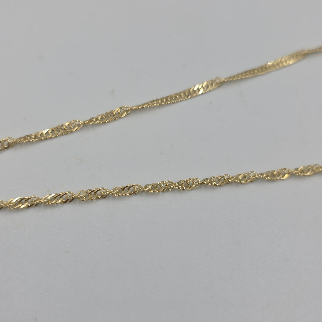 CADENAS TEJIDO MEDIO TORZAL ORO 10K 50 CM 4.1 GR (NUEVO)