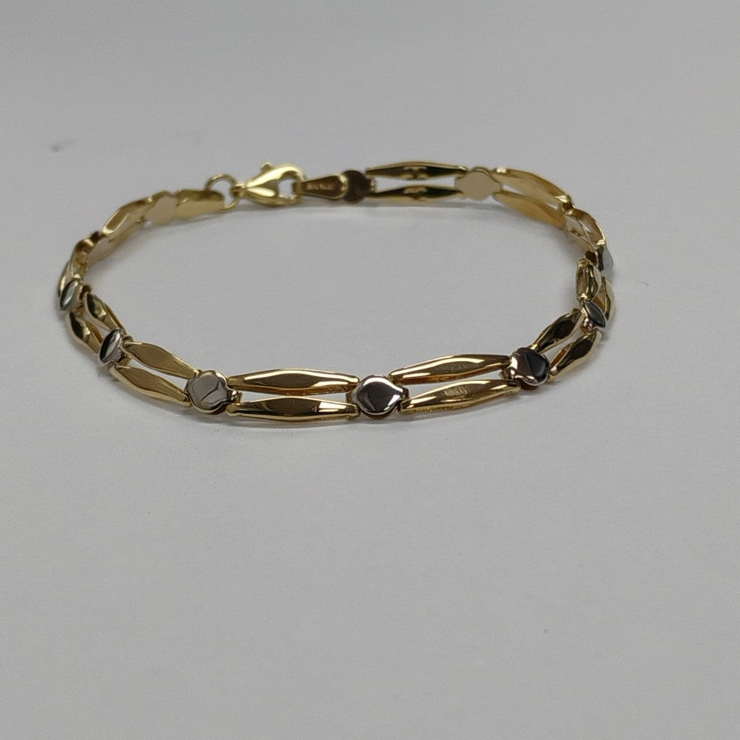 PULSERA ORO COMBINADO 14 K 3.9 GRMS (SEMINUEVO)