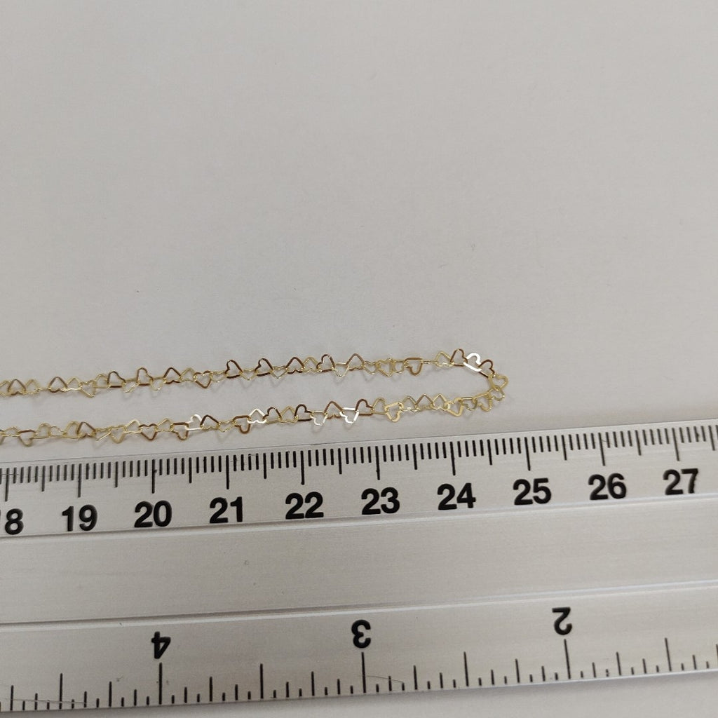 CADENAS TEJIDO CORAZONES ORO 10K 50 CM 1.5 GR (NUEVO)