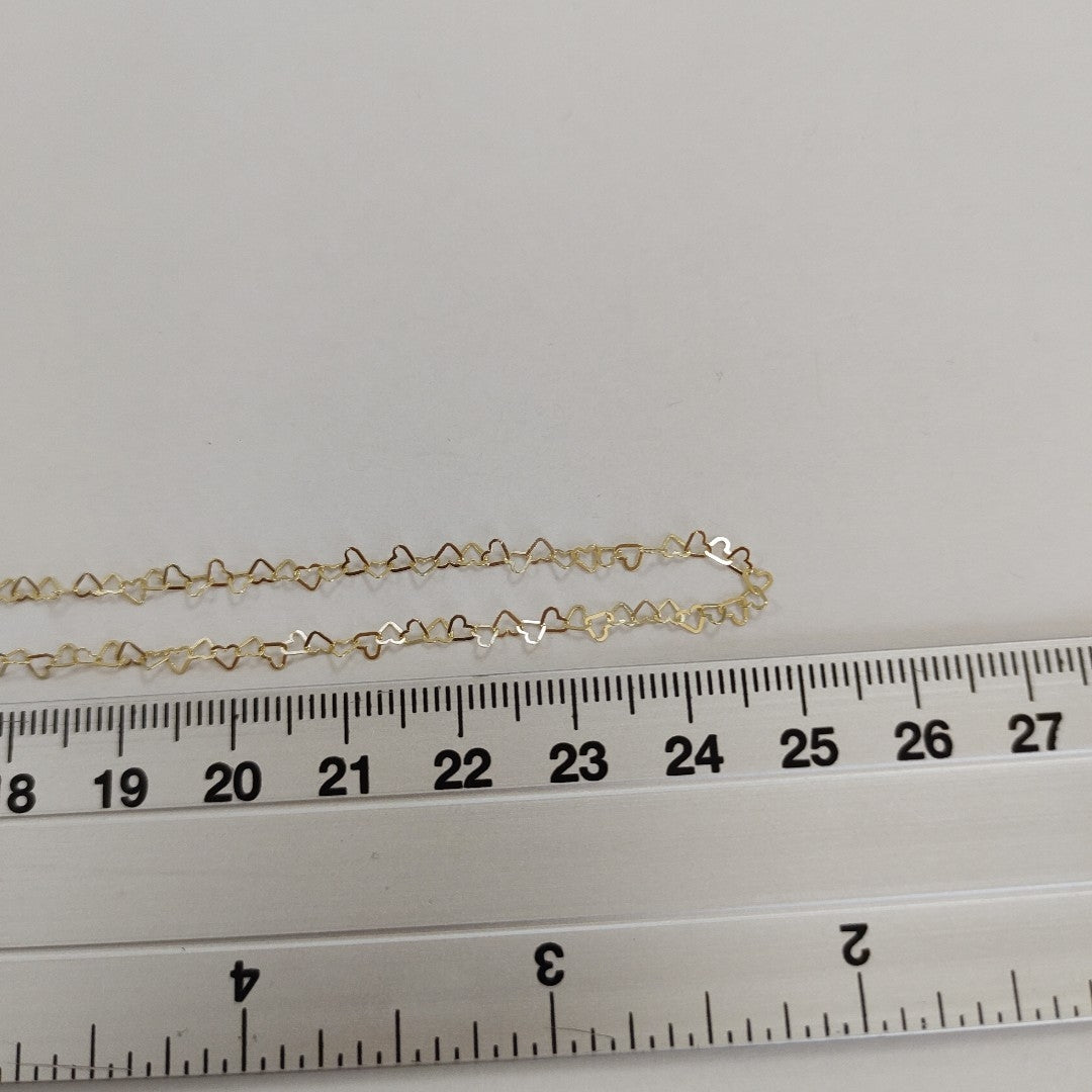 CADENAS TEJIDO CORAZONES ORO 10K 50 CM 1.5 GR (NUEVO)