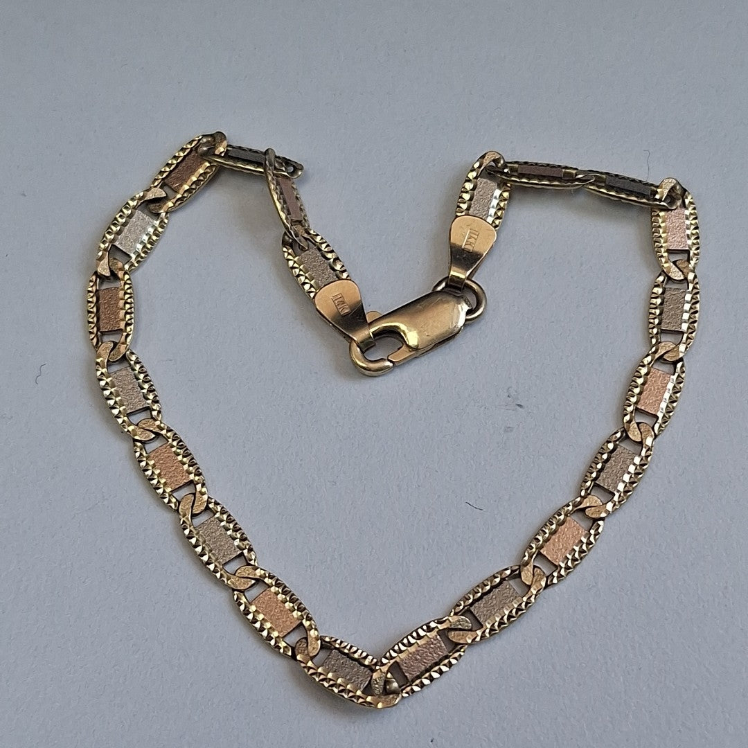 PULSERA ORO COMBINADO 14 K 5.7 GRMS (SEMINUEVO)