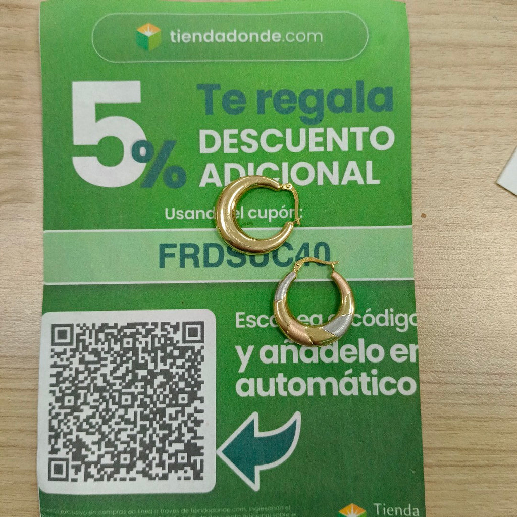 ARRACADAS PAR ORO 14 K 2.6 GRMS (SEMINUEVO)