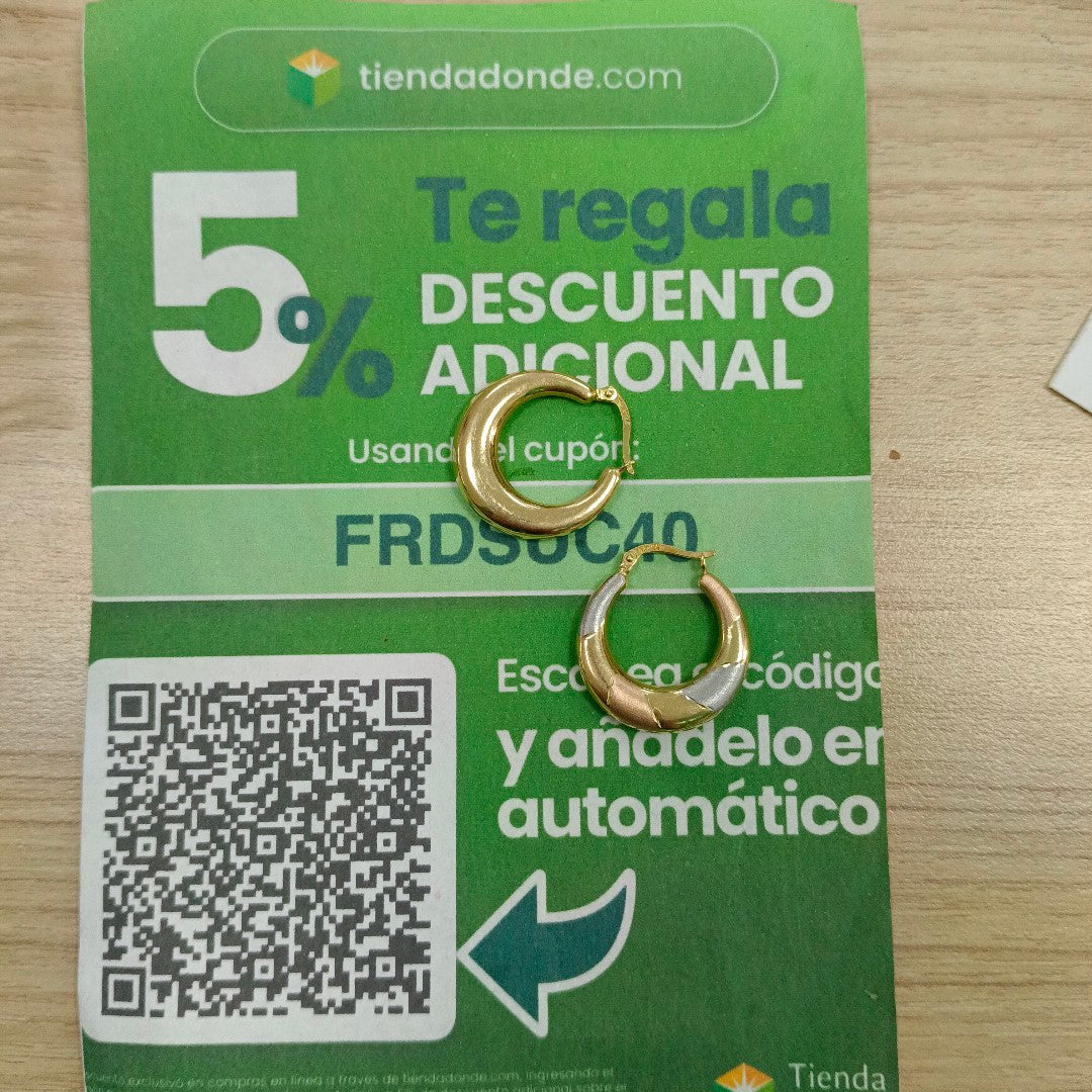 ARRACADAS PAR ORO 14 K 2.6 GRMS (SEMINUEVO)