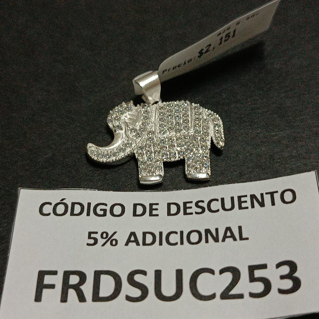 DIJE ELEFANTE C/CIRCONIAS PLATA .925 5.5 GR (NUEVO)