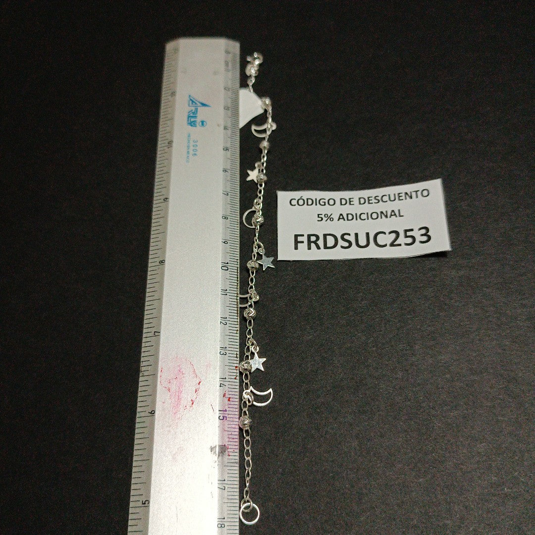 PULSERA TEJIDO TEJIDO ESPECIAL PLATA .925 18 CM 3.1 GR (NUEVO)