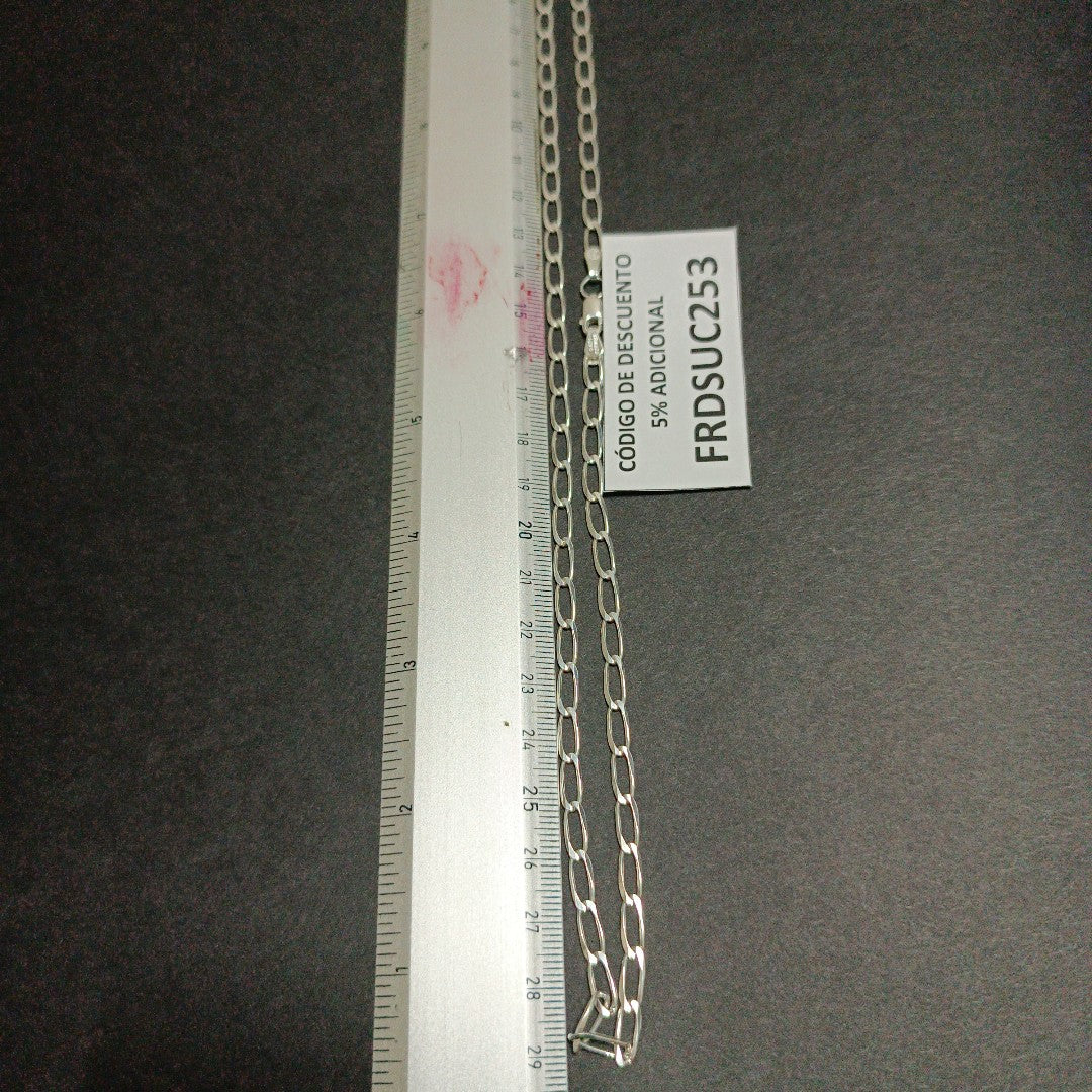 CADENA TEJIDO ESLABONES PLATA .925 60 CM 10.8 GR (NUEVO)