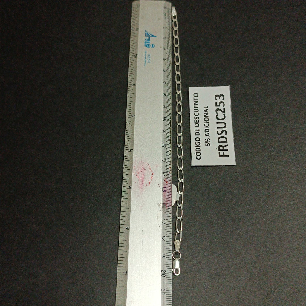 PULSERA TEJIDO ESLABONES PLATA .925 21 CM 4 GR (NUEVO)