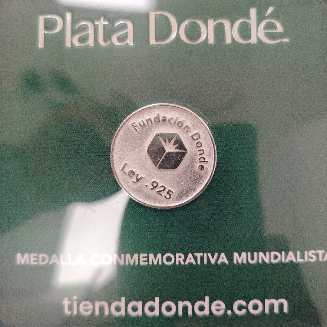 MEDALLA CONMEMORATIVA FRD FÚTBOL MOTIVO COLIBRI PLATA .925 8 GR (NUEVO)