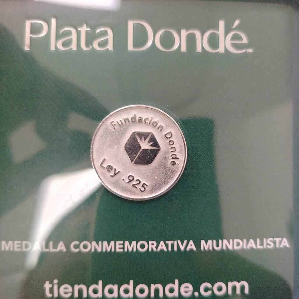 MEDALLA CONMEMORATIVA FRD FÚTBOL MOTIVO COLIBRI PLATA .925 8 GR (NUEVO)