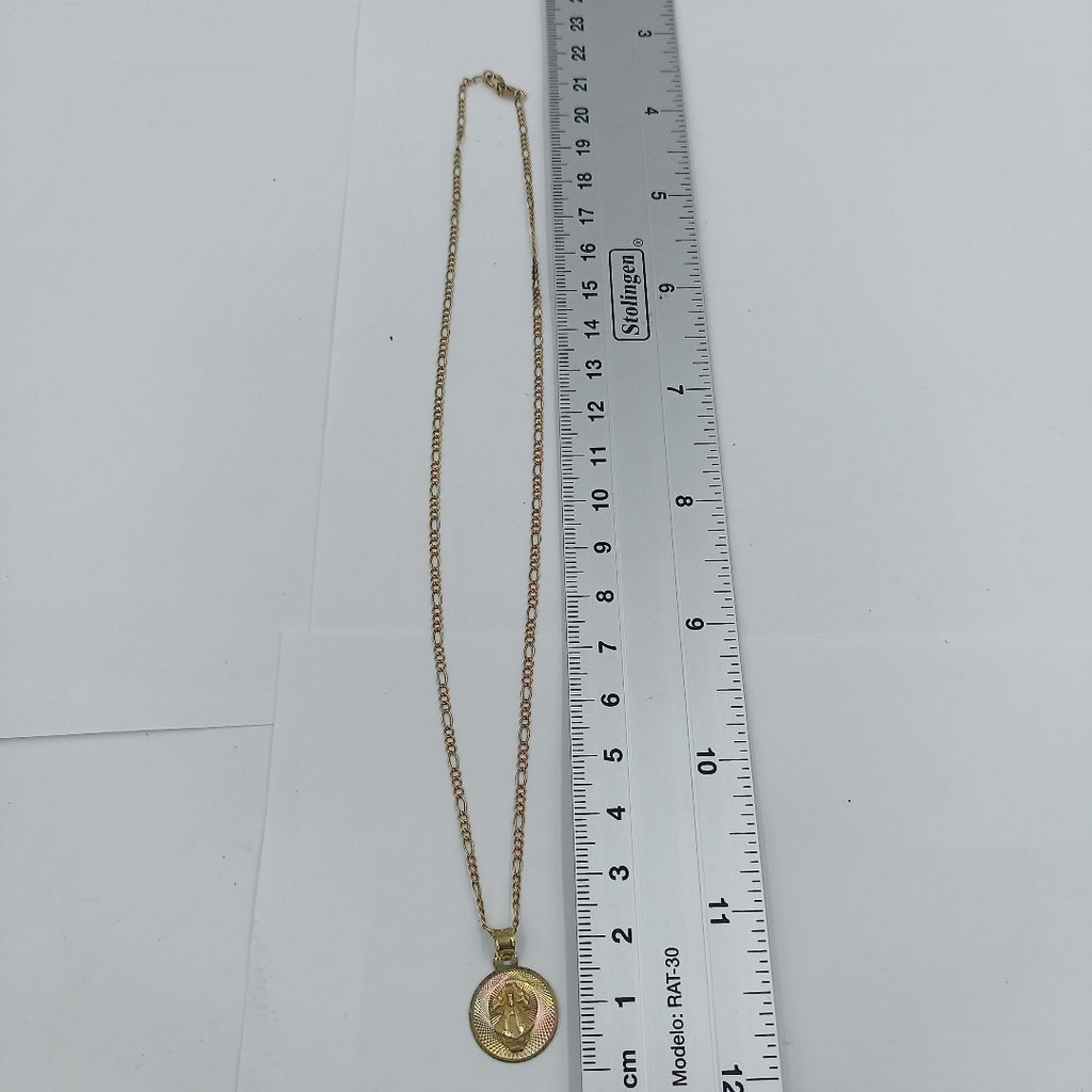CADENA, MEDALLA RELIGIOSA ORO 10 K 3.1 GRMS (SEMINUEVO)