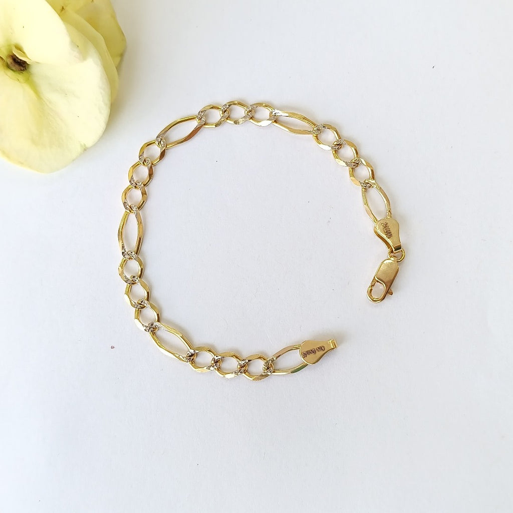 PULSERAS TEJIDO 3X1 ORO 14K 18 CM 5.9 GR (NUEVO)