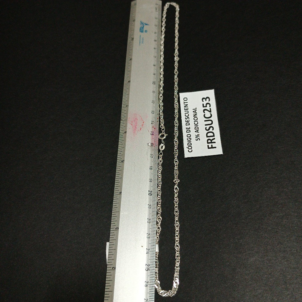 CADENA TEJIDO MEDIO TORZAL PLATA .925 55 CM 6.1 GR (NUEVO)