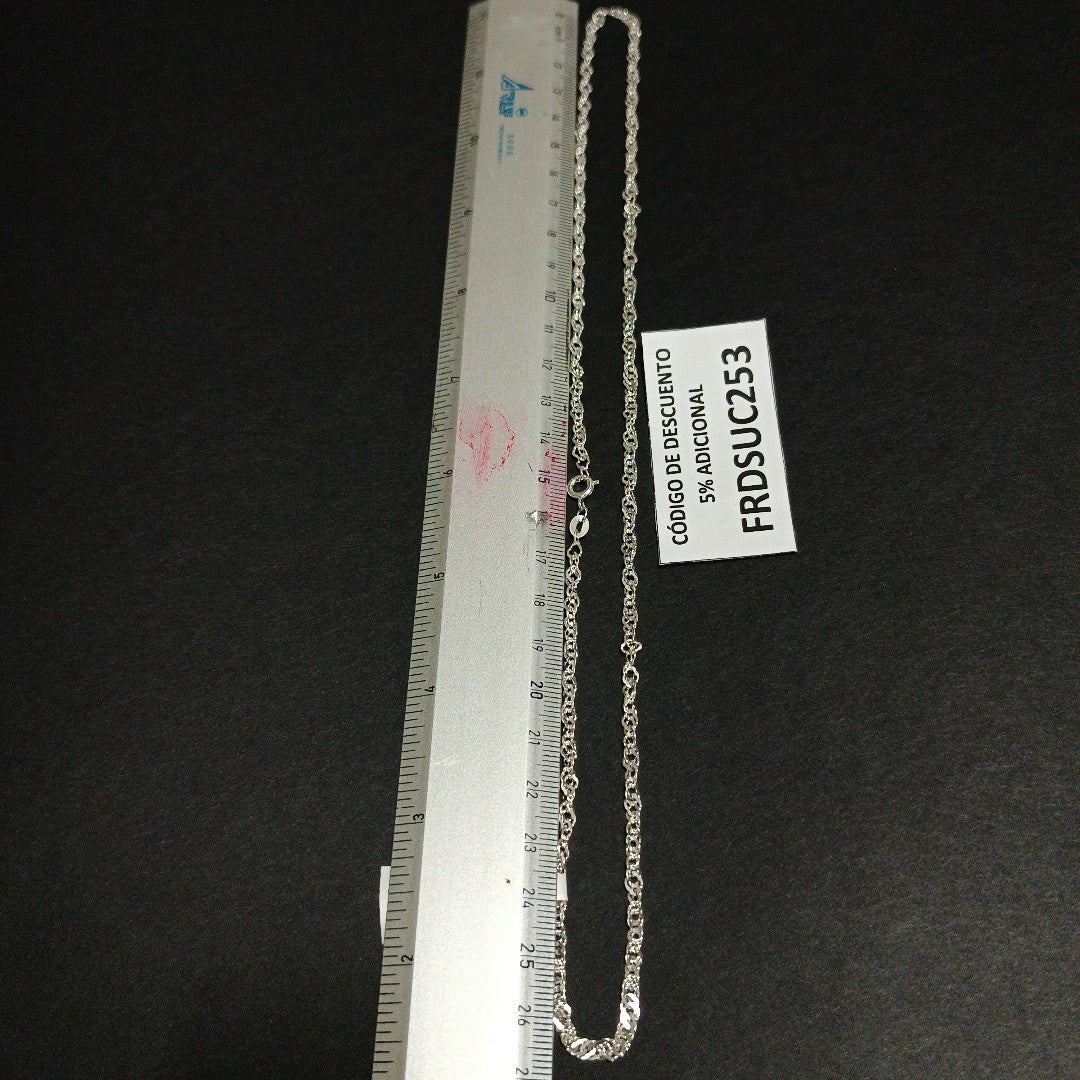 CADENA TEJIDO MEDIO TORZAL PLATA .925 55 CM 6.1 GR (NUEVO)