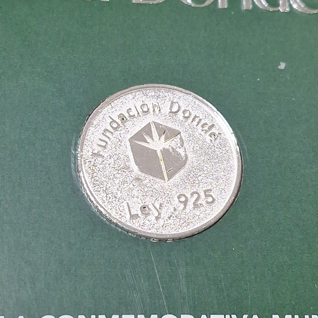 MEDALLA CONMEMORATIVA FRD FÚTBOL MOTIVO QUETZALCÓATL PLATA .925 11.9 GR (NUEVO)