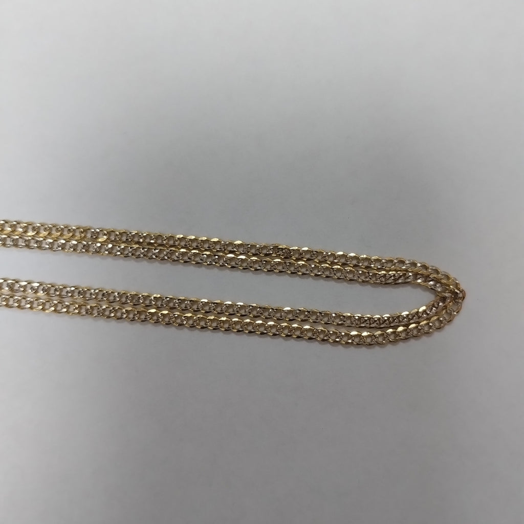 CADENAS BARBADA DIAMANTADA ORO 14K 55 CM 5.7 GR (NUEVO)