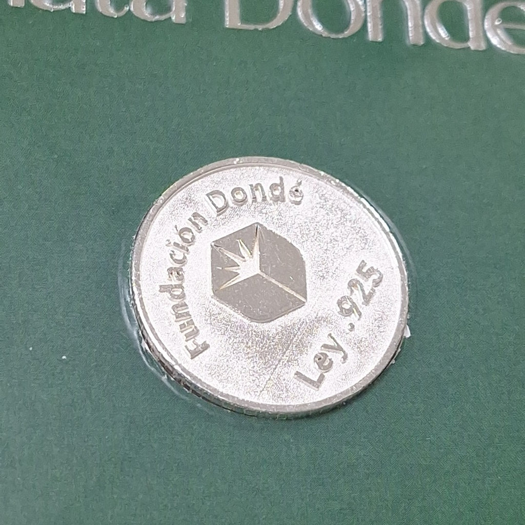 MEDALLA CONMEMORATIVA FRD FÚTBOL MOTIVO QUETZALCÓATL PLATA .925 11.9 GR (NUEVO)