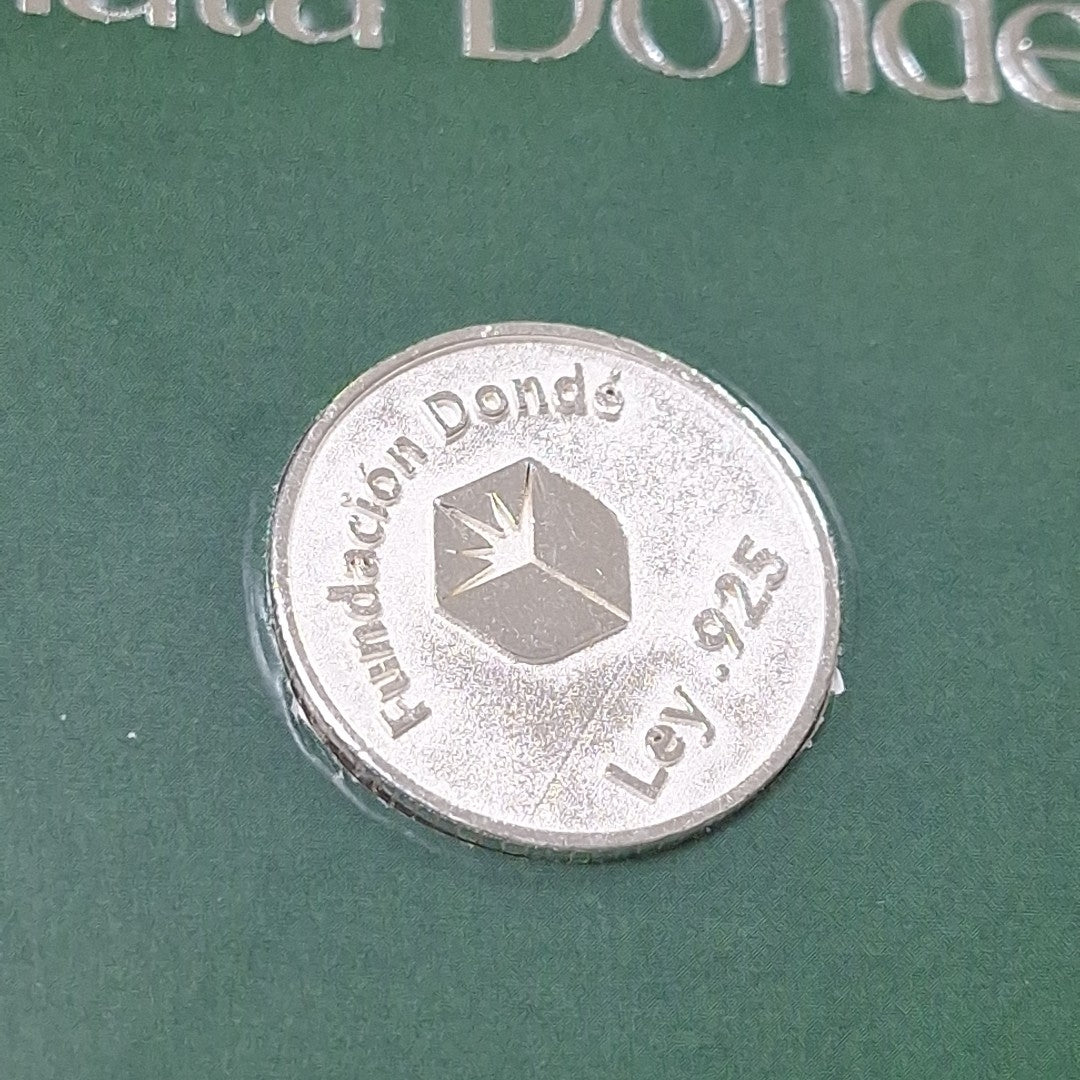 MEDALLA CONMEMORATIVA FRD FÚTBOL MOTIVO QUETZALCÓATL PLATA .925 11.9 GR (NUEVO)