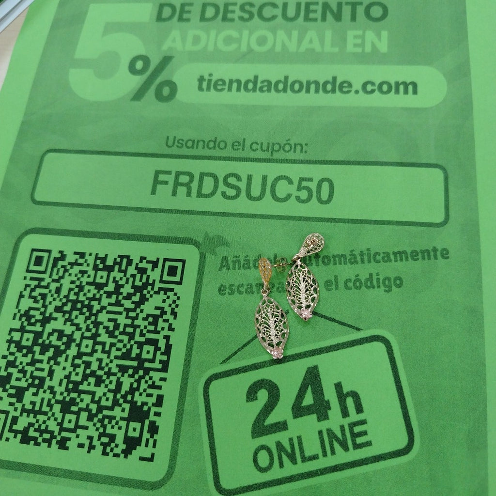 ARETES PAR ORO 14 K 3 GRMS (SEMINUEVO)
