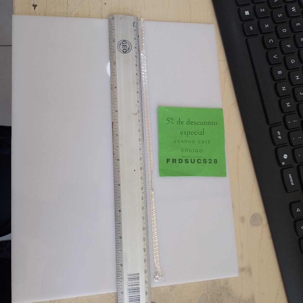 CADENA TEJIDO ESPEJO PLATA .925 55 CM 3.9 GR (NUEVO)