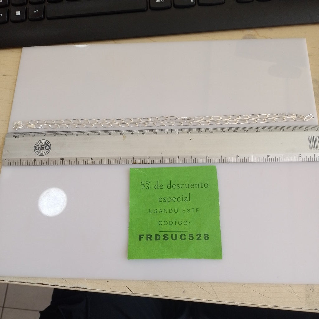 CADENA TEJIDO ESLABONES PLATA .925 55 CM 9.8 GR (NUEVO)