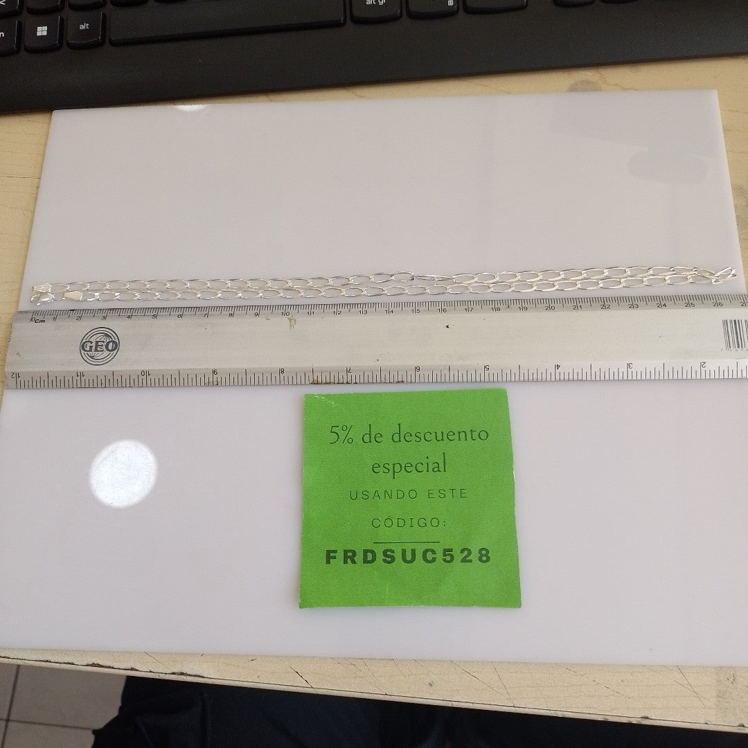 CADENA TEJIDO ESLABONES PLATA .925 55 CM 9.8 GR (NUEVO)