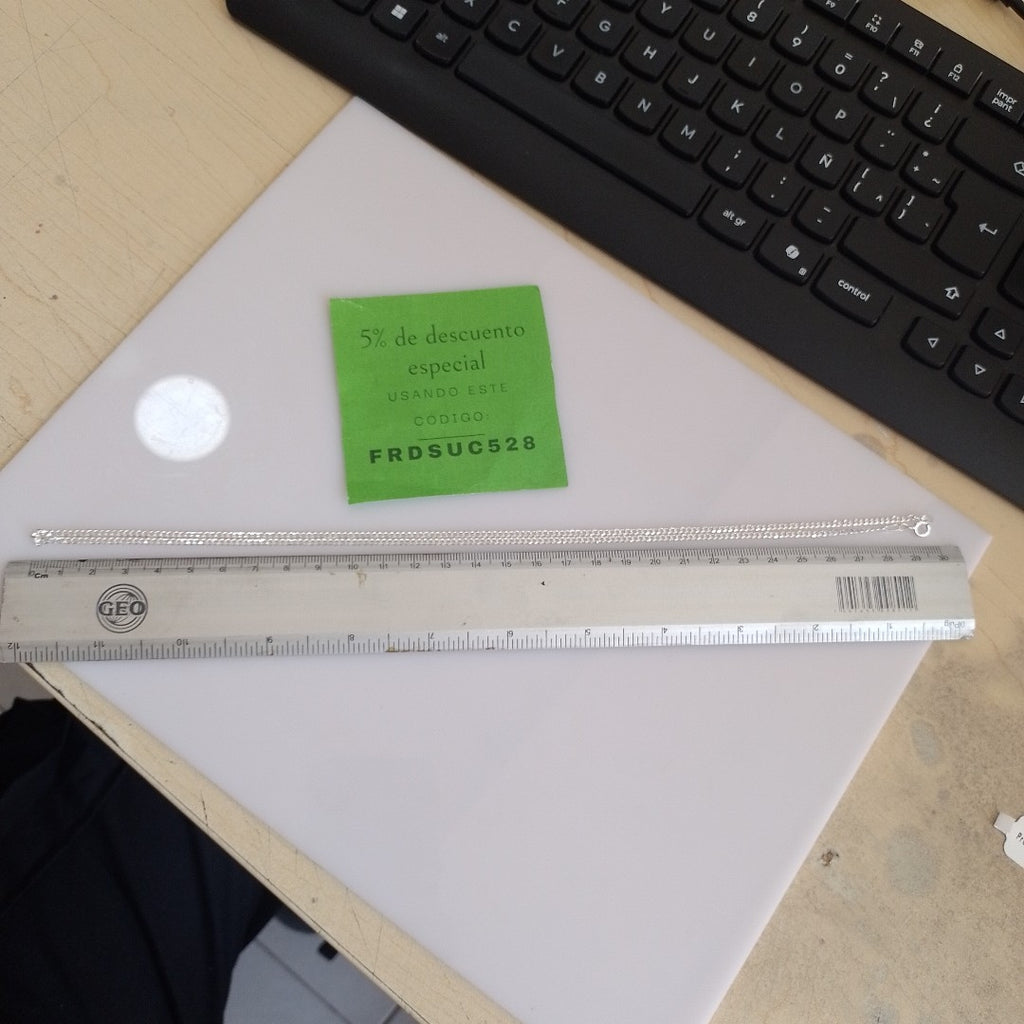 CADENA TEJIDO BARBADO PLATA .925 60 CM 5.7 GR (NUEVO)