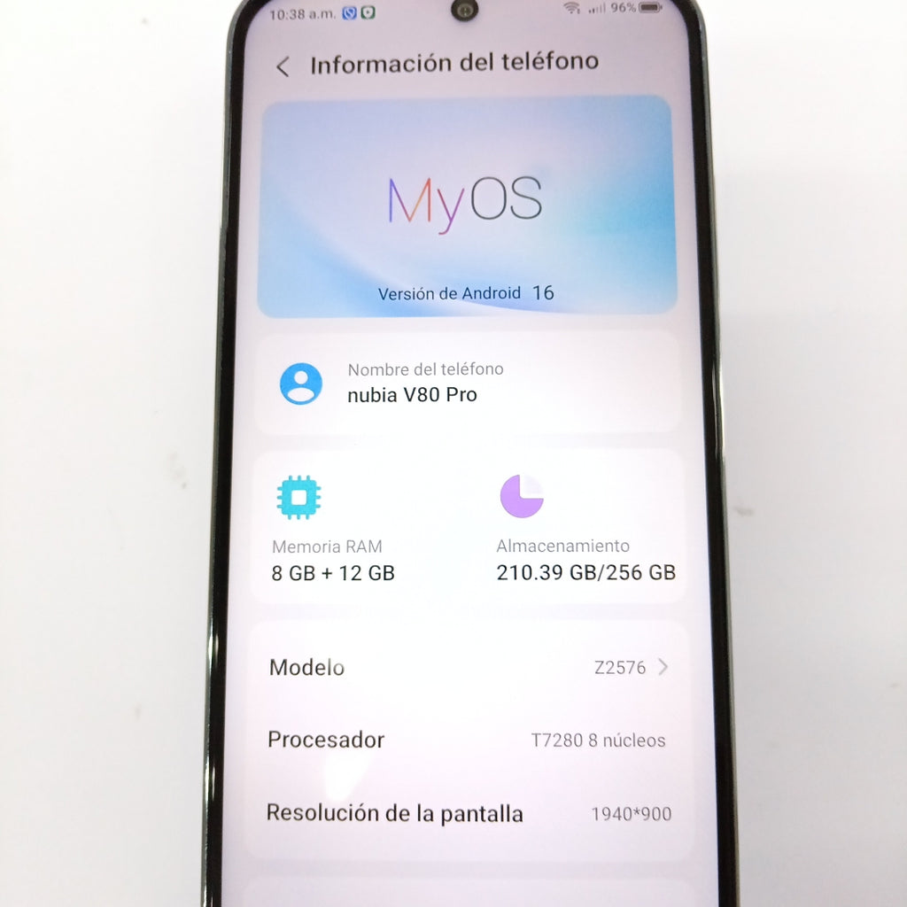 CELULAR NUBIA V80 PRO Z2576 (2025) 256 GB 8 GB RAM (SEMINUEVO)