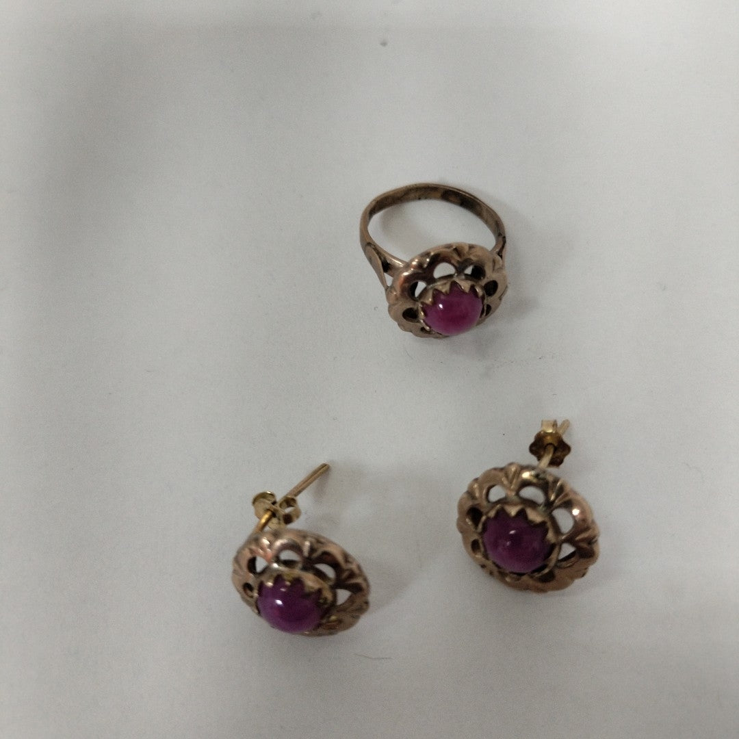 ANILLITO, ARETES PAR ORO 8 K 6.7 GRMS (SEMINUEVO)