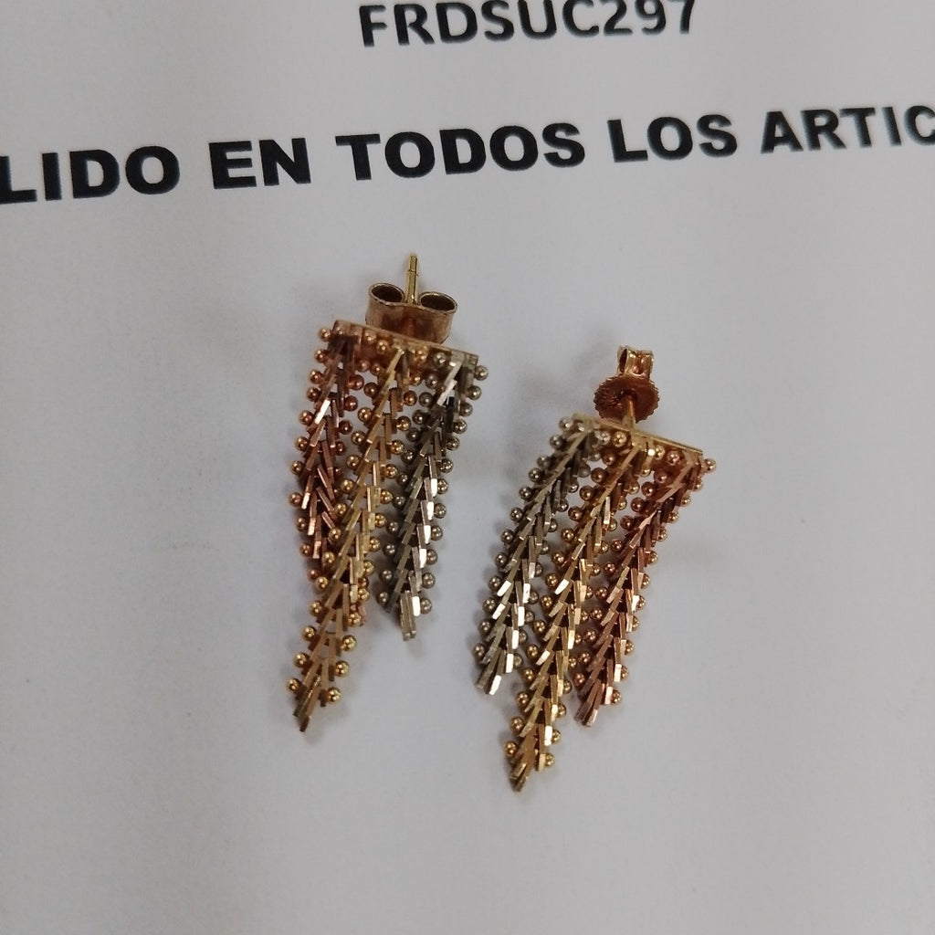 ARETES PAR ORO COMBINADO 14 K 5,00 GRMS (SEMINUEVO)