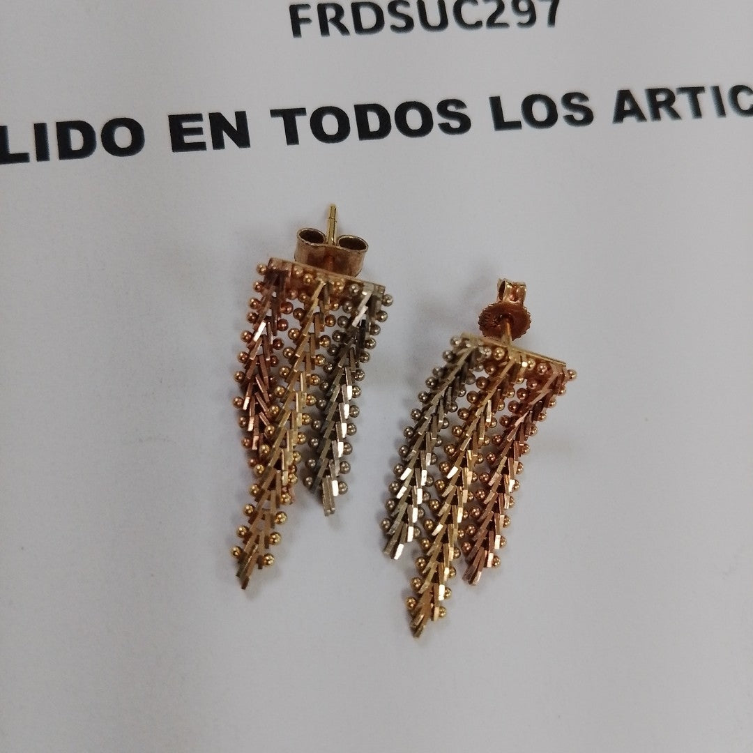 ARETES PAR ORO COMBINADO 14 K 5,00 GRMS (SEMINUEVO)