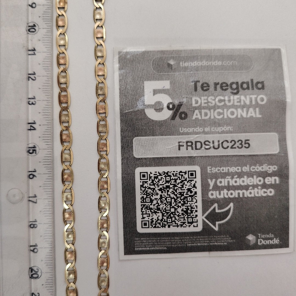 CADENA ORO, ORO COMBINADO 10 K 15.9 GRMS (SEMINUEVO)