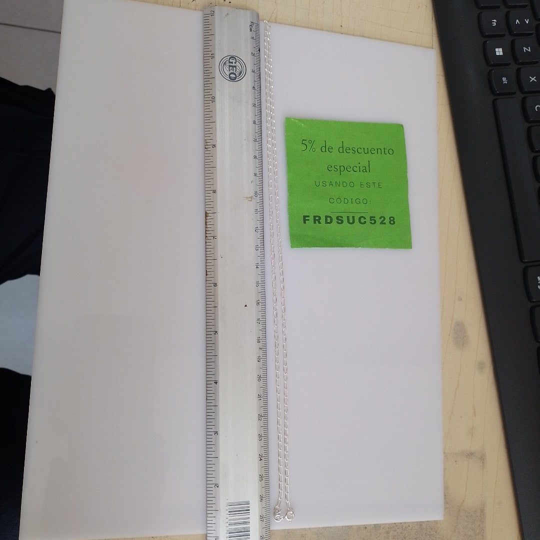 CADENA TEJIDO ESLABONES PLATA .925 55 CM 2.9 GR (NUEVO)
