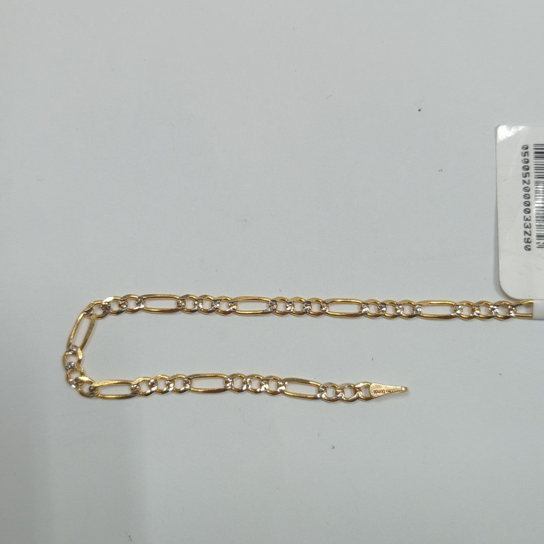 PULSERAS 3X1 DIAMANTADA ORO 14K 18 CM 2.9 GR (NUEVO)
