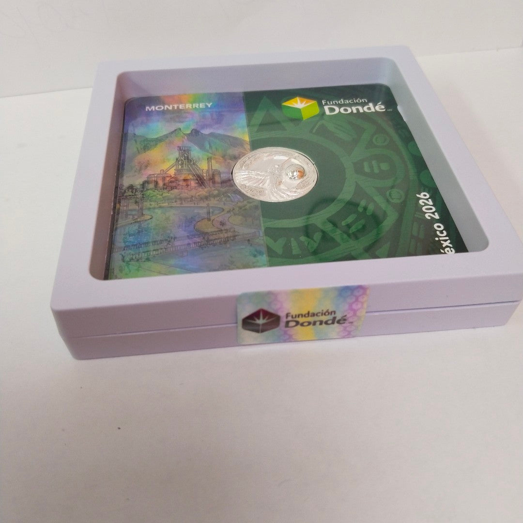 MEDALLA CONMEMORATIVA FRD FÚTBOL MOTIVO COLIBRI PLATA .925 8 GR (NUEVO)