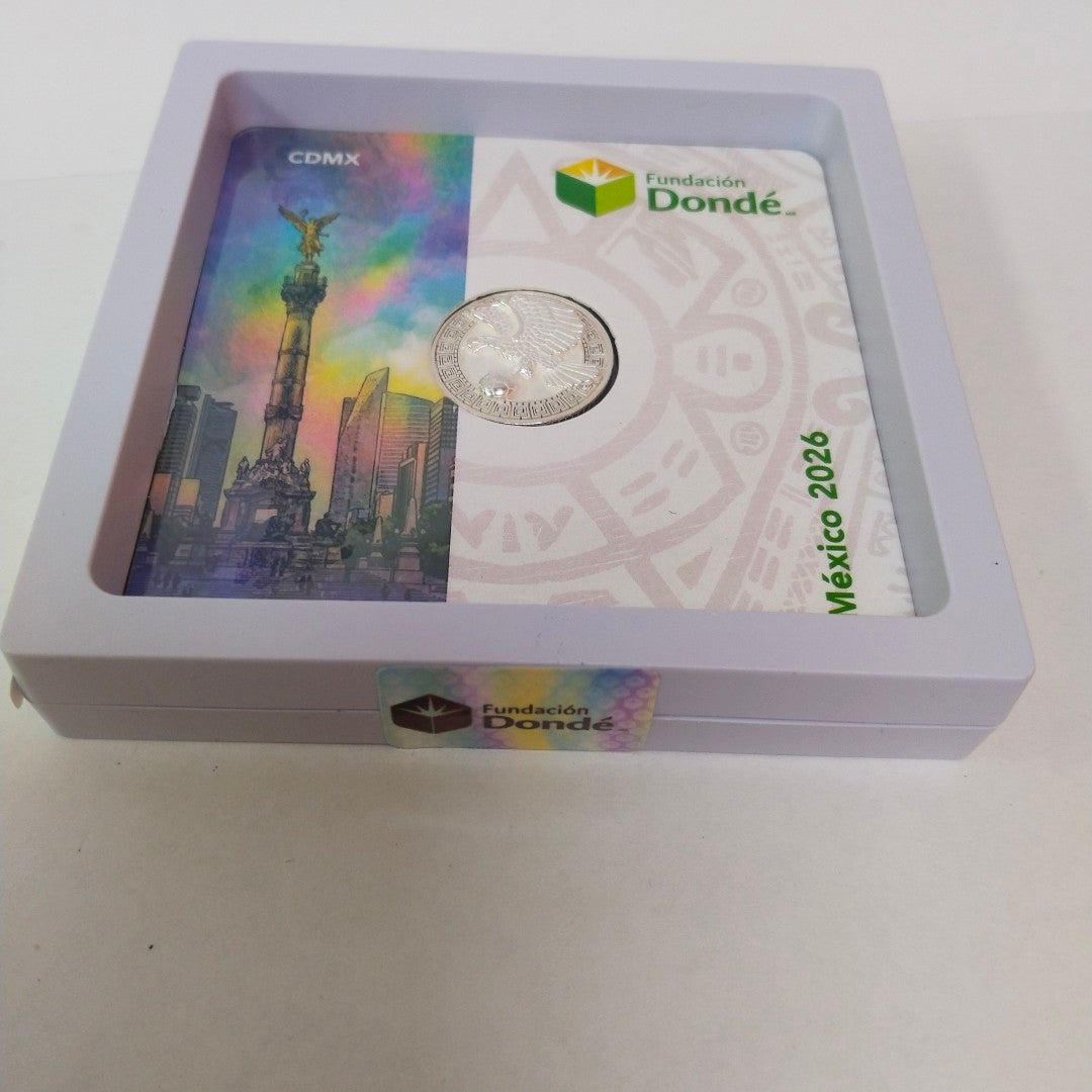 MEDALLA CONMEMORATIVA FRD FÚTBOL MOTIVO ÁGUILA PLATA .925 8.9 GR (NUEVO)