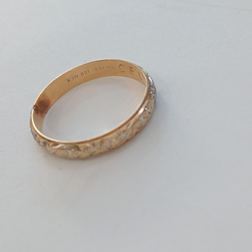 ANILLO ORO COMBINADO 14 K 3,50 GRMS (SEMINUEVO)
