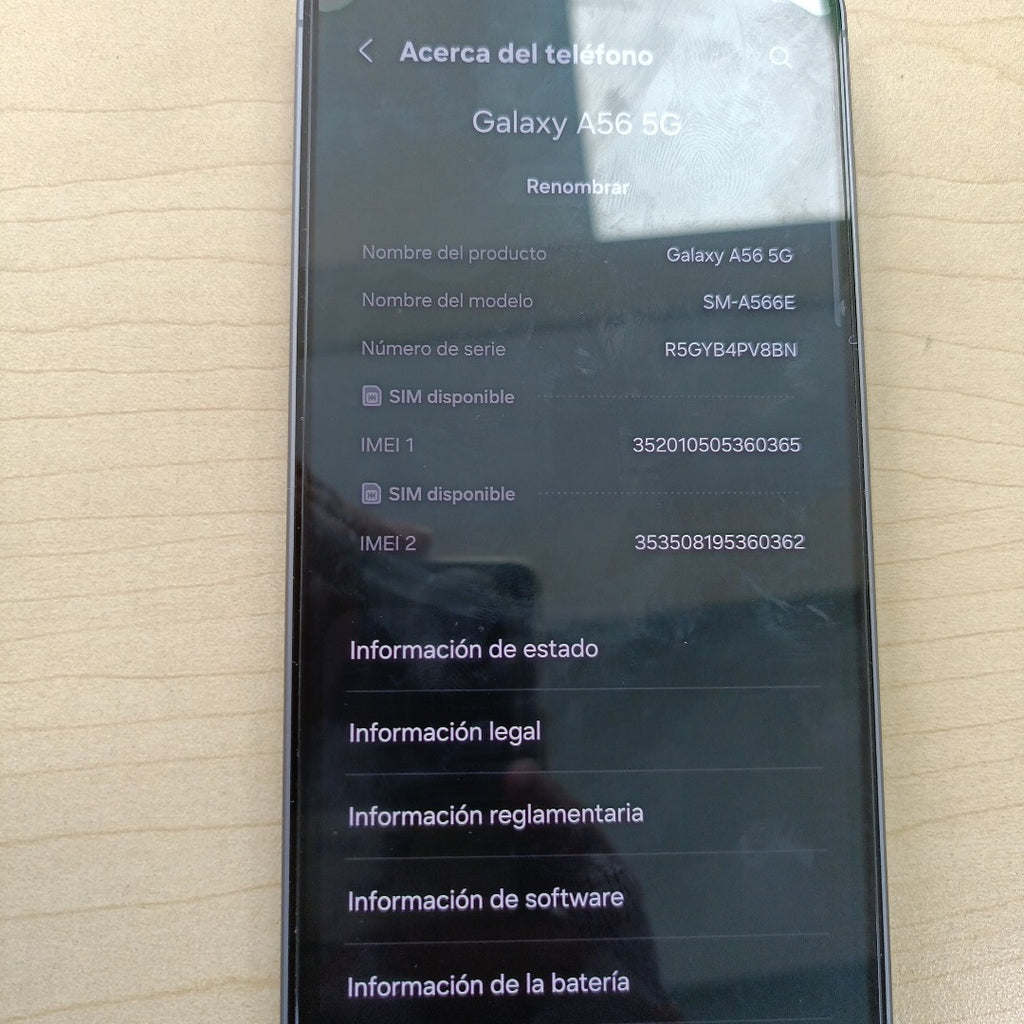 CELULAR SAMSUNG GALAXY A56 SM-A566E (2025) 256 GB 8 GB RAM (SEMINUEVO)