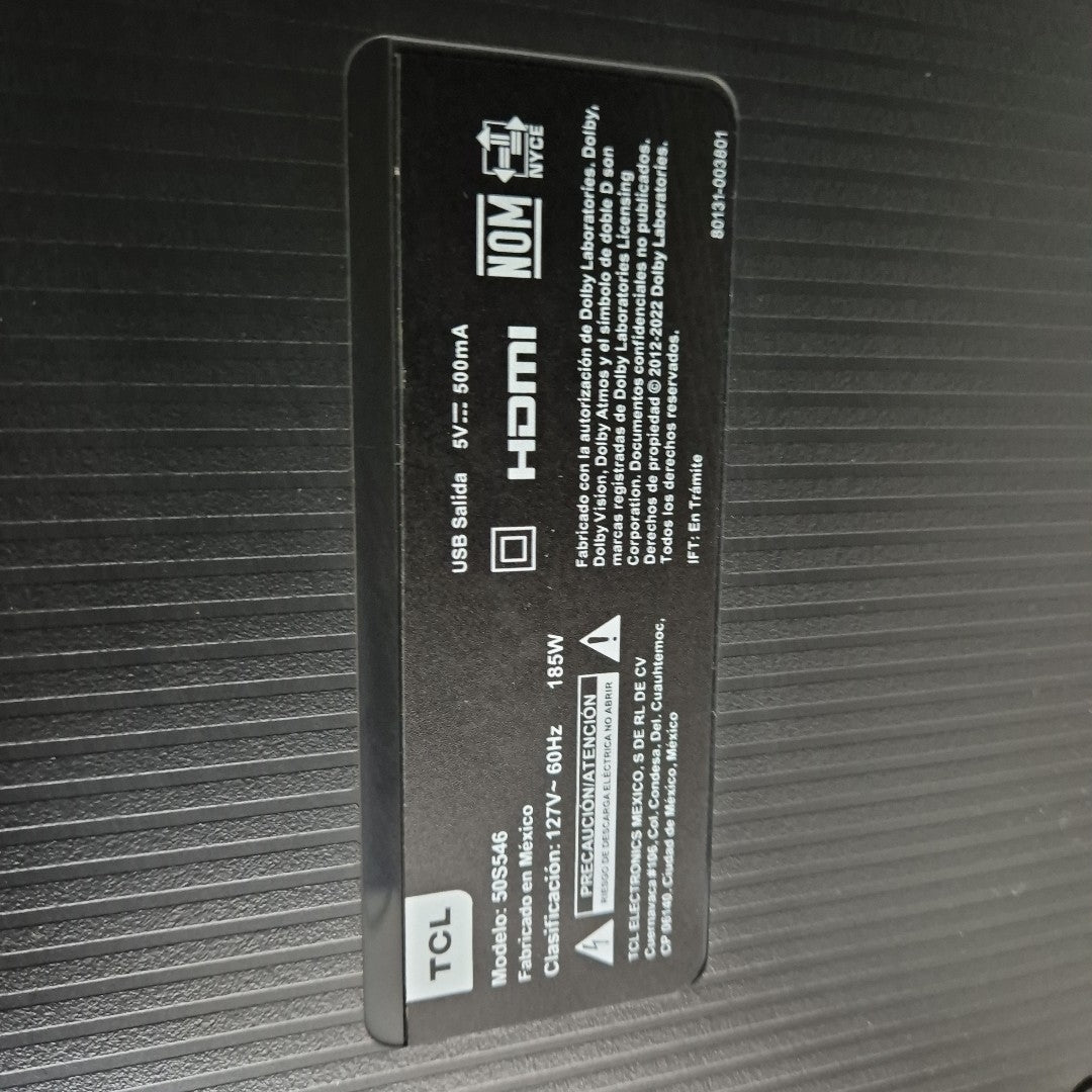 PANTALLA TCL 50S546 (2022) 50" QLED 4K (SEMINUEVO)