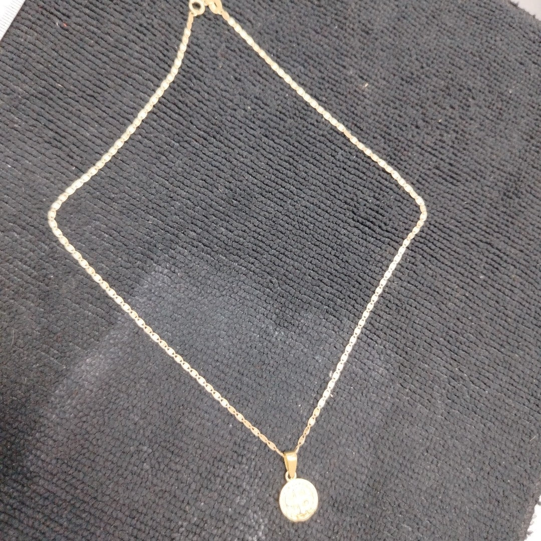 CADENA, DIJE ORO COMBINADO 10 K 2.6 GRMS (SEMINUEVO)
