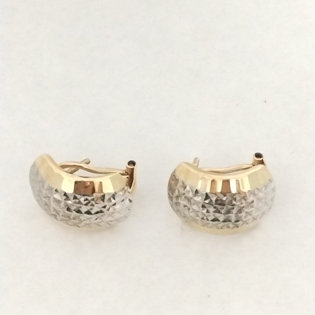 ARETES PAR ORO COMBINADO 14 K 2,70 GRMS (SEMINUEVO)