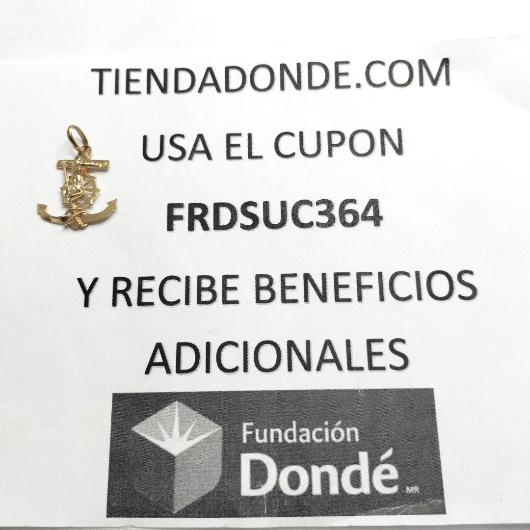 CRISTO EN ANCLA ORO 14 K 2 GRMS (SEMINUEVO)