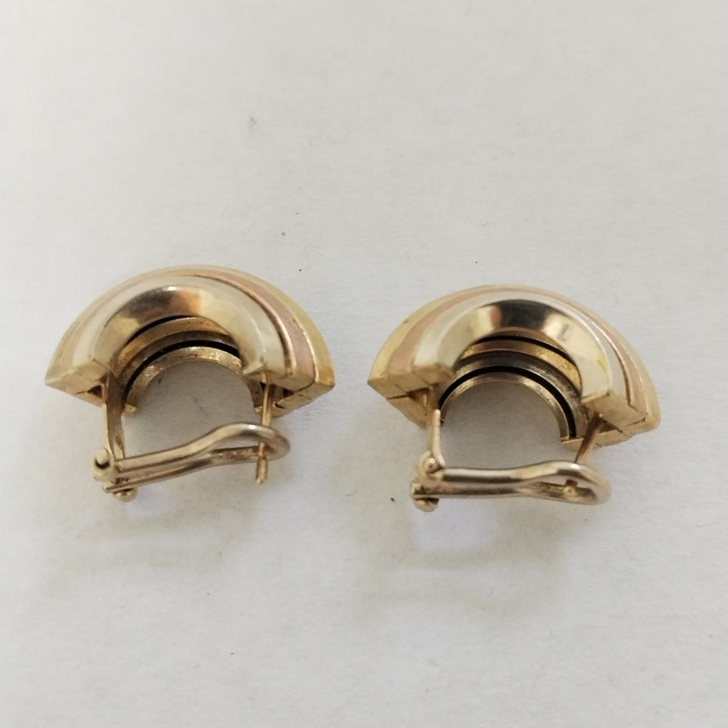 ARETES PAR ORO COMBINADO 14 K 6,50 GRMS (SEMINUEVO)
