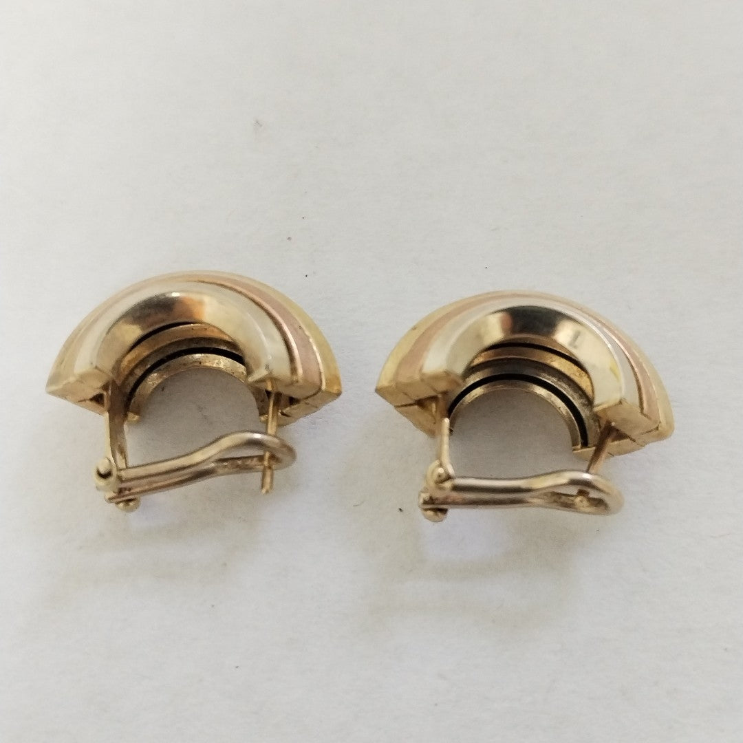ARETES PAR ORO COMBINADO 14 K 6,50 GRMS (SEMINUEVO)